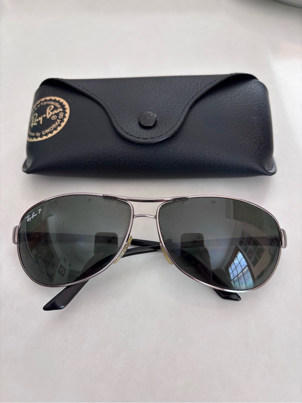 Ray-Ban Silver Frame Sunglasses with Black Case